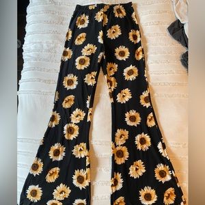 Forever 21 Sunflower Flare Pants (Stretchy) - Small